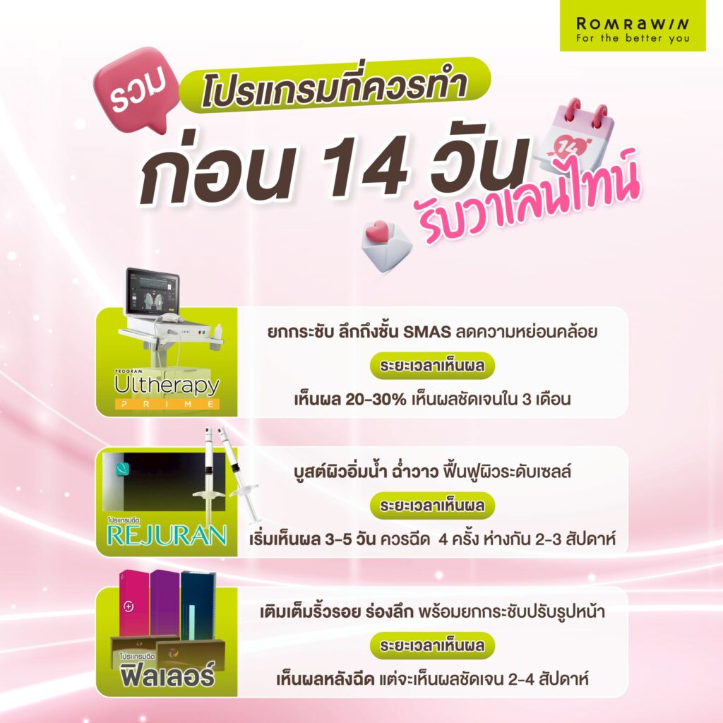 รวมโปรแกรมความสวย ที่ควรทำ 14 วัน รับวาเลนไทน์