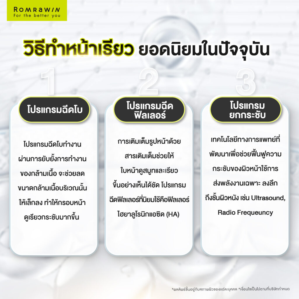 วิธีทำหน้าเรียวยอดฮิตในปัจจุบัน