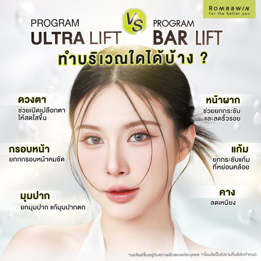 Ultra Lift vs Bar Lift สามารถทำบริเวณใดได้บ้าง?