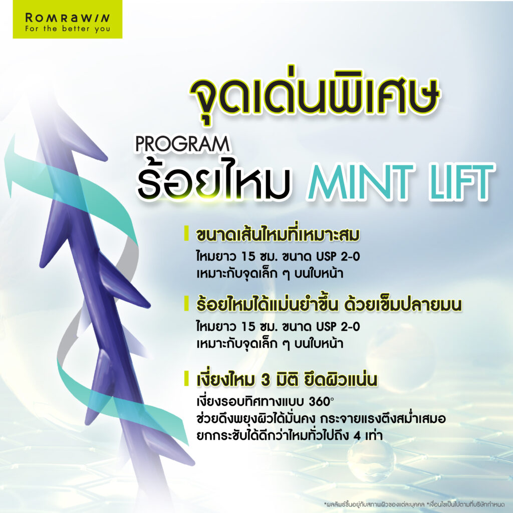ร้อยไหม Mint Lift คืออะไร? ดีกว่าไหมทั่วไปอย่างไร? 3 จุดเด่นพิเศษของร้อยไหม Mint Lift