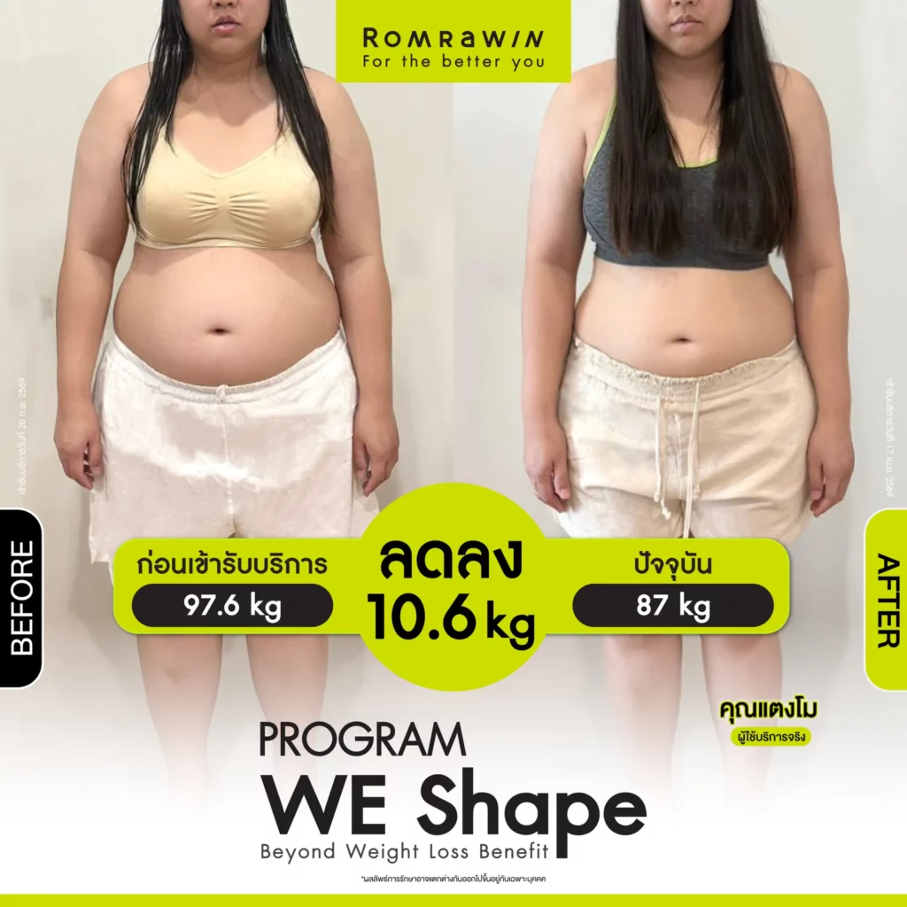 WE Shape เปปไทด์คุมหิว คุมอาหาร หุ่นเพรียวกว่าเคย 6 ผลลัพธ์ขึ้นอยู่กับแต่ละบุคคล