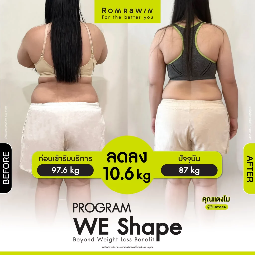 WE Shape เปปไทด์คุมหิว คุมอาหาร หุ่นเพรียวกว่าเคย 8 ผลลัพธ์ขึ้นอยู่กับแต่ละบุคคล