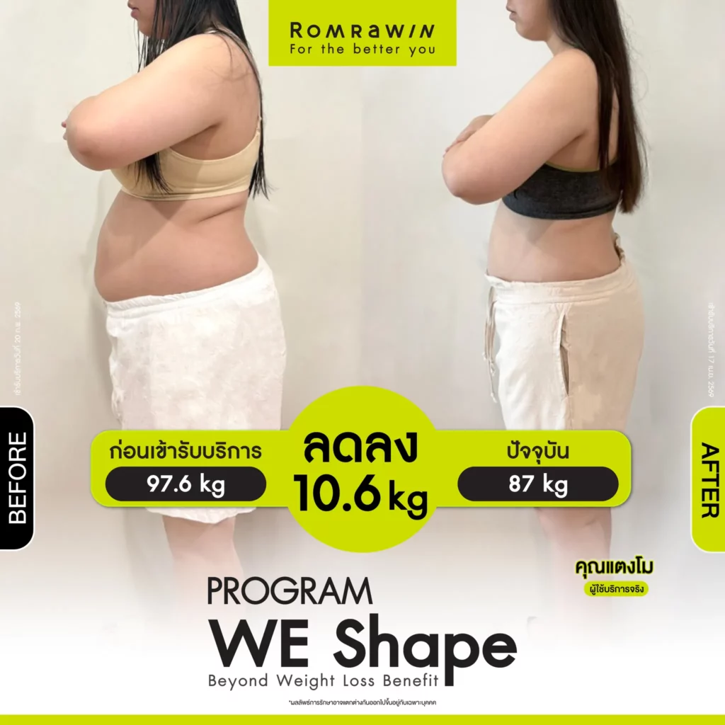 WE Shape เปปไทด์คุมหิว คุมอาหาร หุ่นเพรียวกว่าเคย 7 ผลลัพธ์ขึ้นอยู่กับแต่ละบุคคล