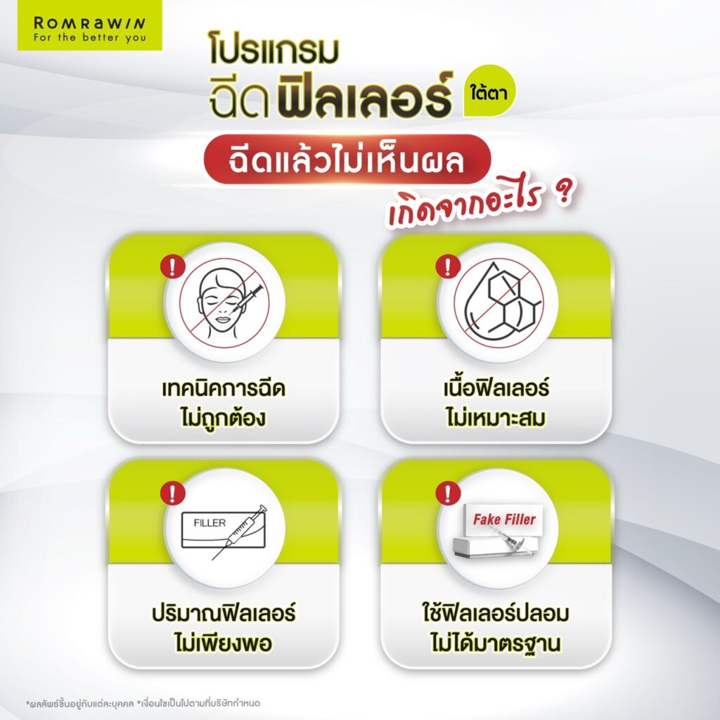 ฉีดฟิลเลอร์แล้วไม่เห็นผลเกิดจากอะไร