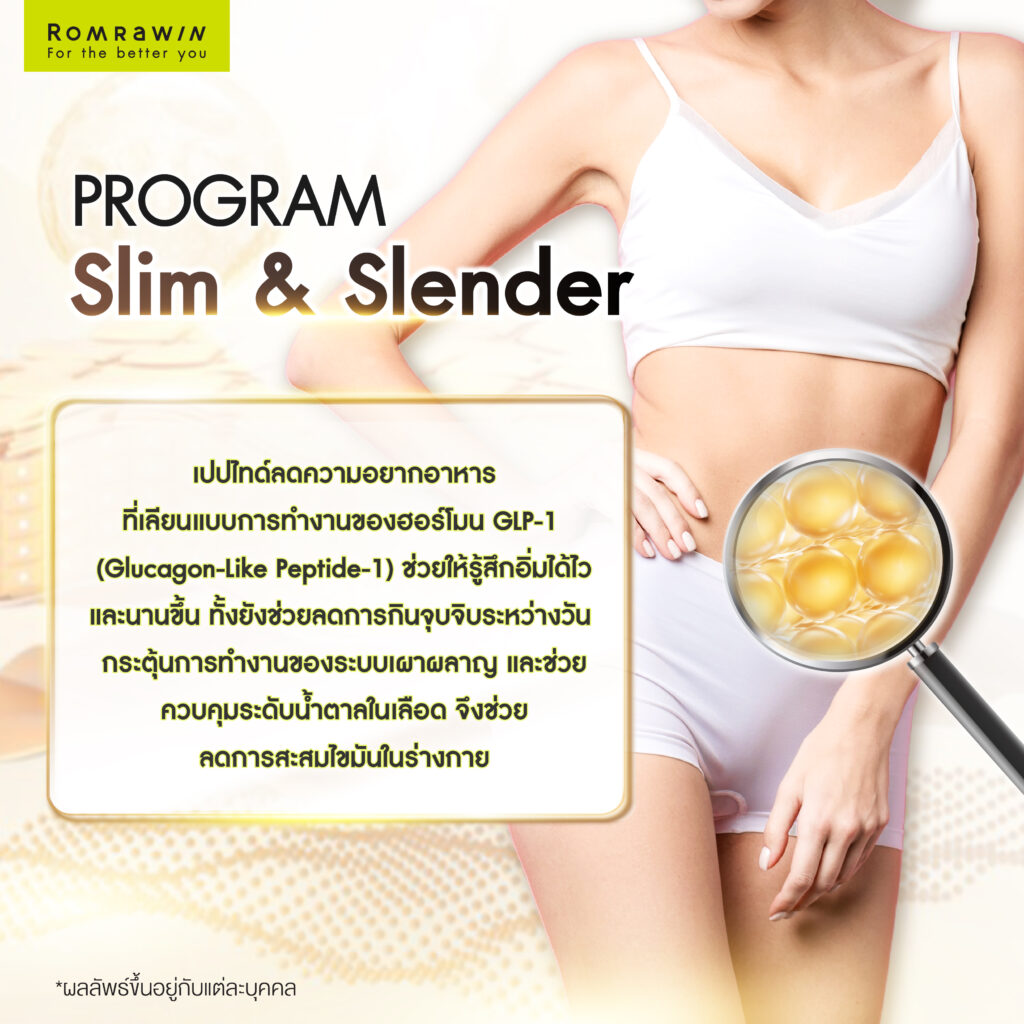 Slim & Slender เปปไทด์ลดความอยากอาหาร ลดไขมันสะสม