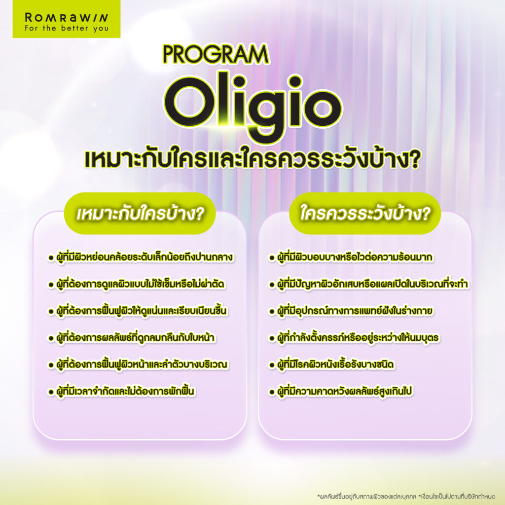 ยกกระชับผิว Oligio เจ็บไหม? รวมทุกคำตอบที่คนกลัวเจ็บควรรู้ 6 ยกกระชับผิว Oligio เหมาะกับใครบ้าง และใครควรระวังเป็นพิเศษ