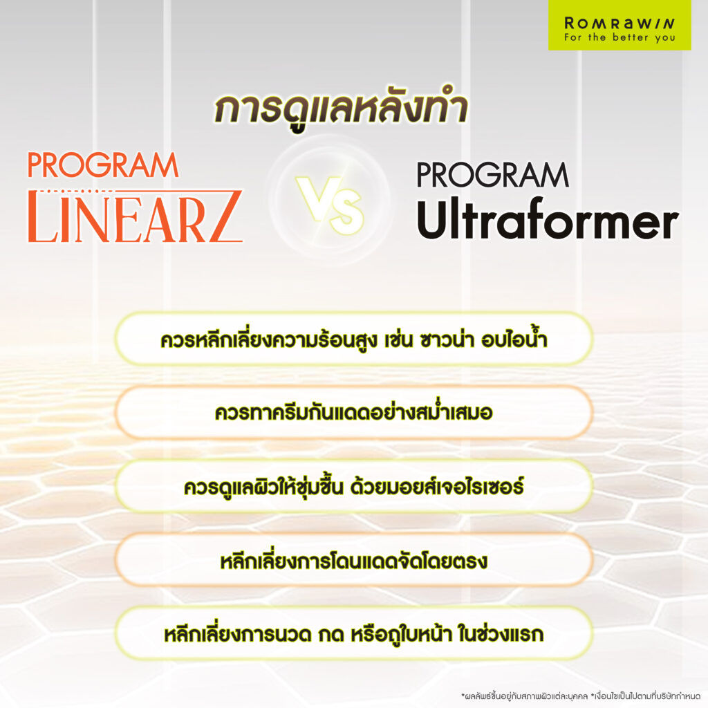 การดูแลตัวเองหลังทำ LinearZ กับ Ultraformer