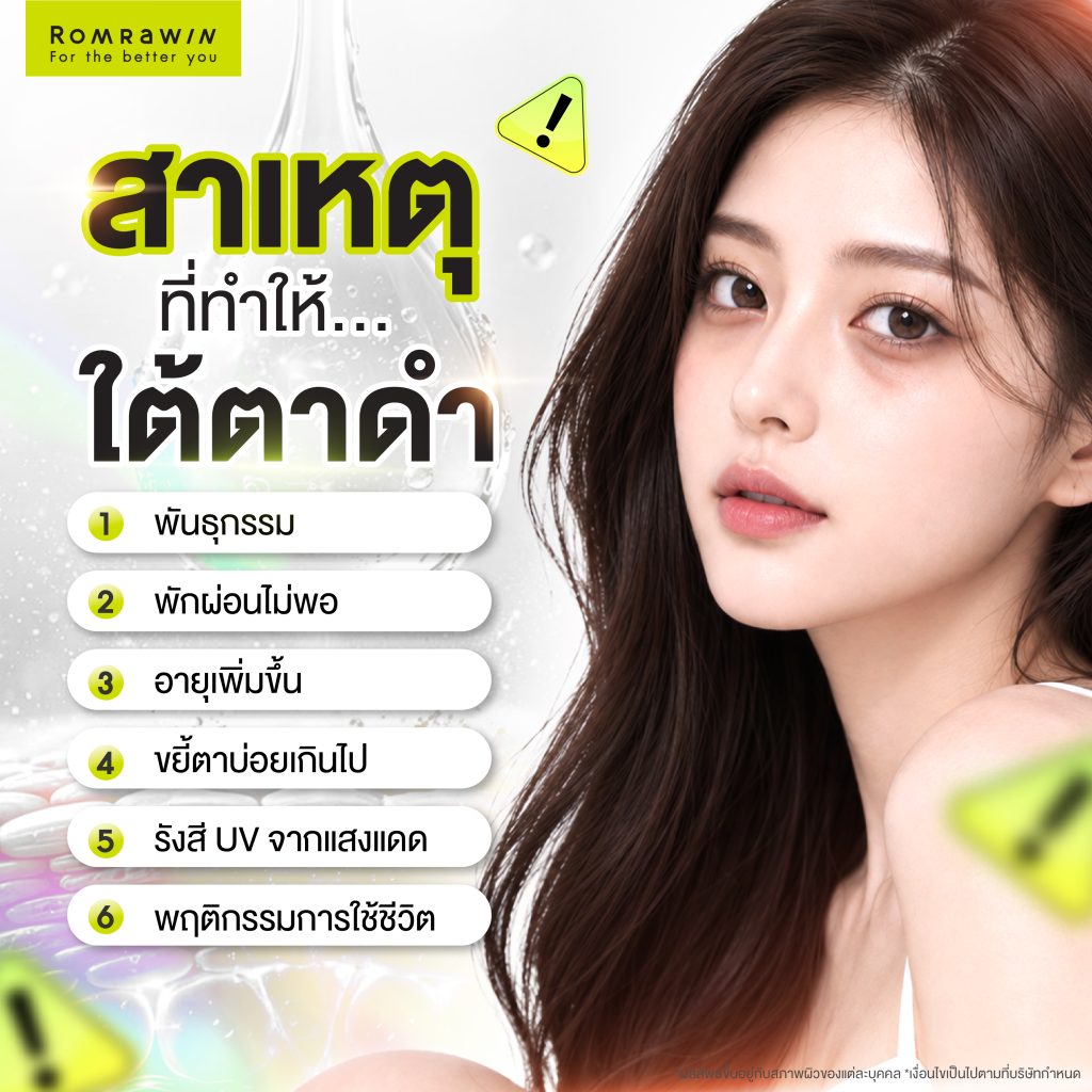 ใต้ตาดำเกิดจากอะไร? รู้ลึกถึงสาเหตุ และวิธีลดความหมองคล้ำใต้ตา 2 สาเหตุที่ทำให้ใต้ตาดำ