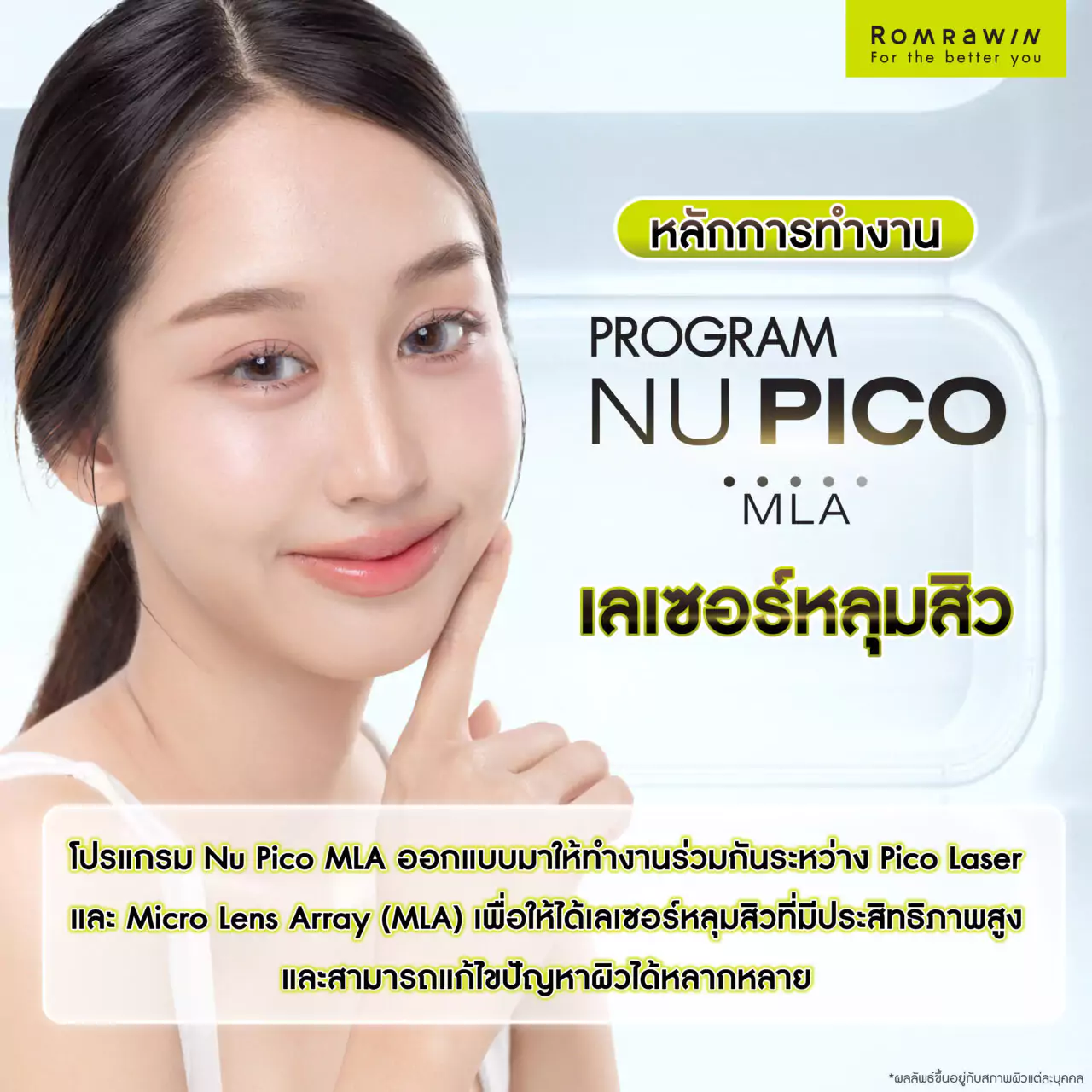 หลักการทำงานของโปรแกรม Nu Pico MLA เลเซอร์หลุมสิว