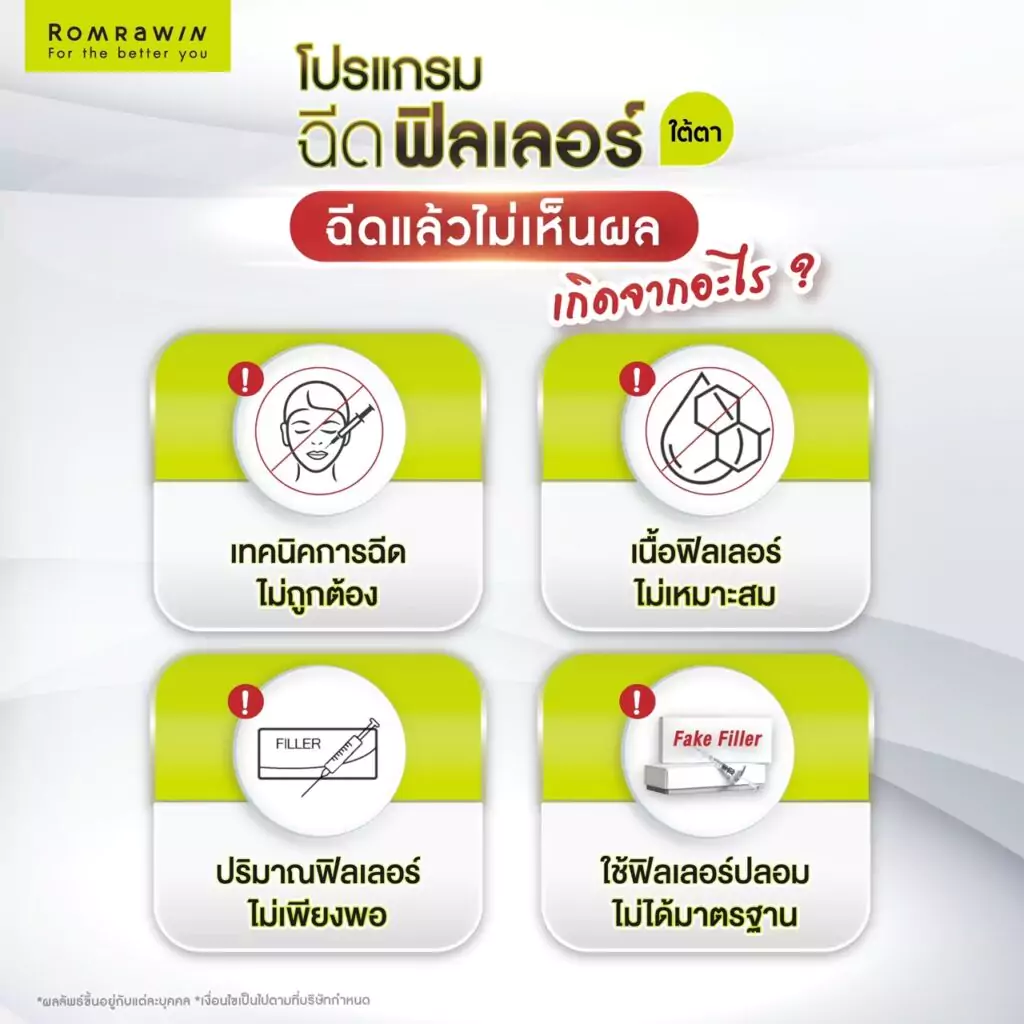 ฉีดฟิลเลอร์แล้วไม่เห็นผลเกิดจากอะไร