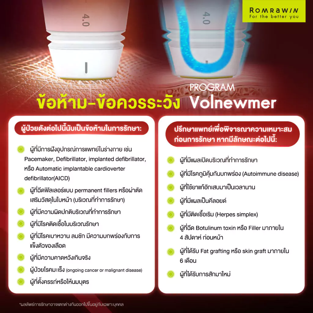 ข้อควรระวังในการเข้ารับการรักษา VOLNEWMER 