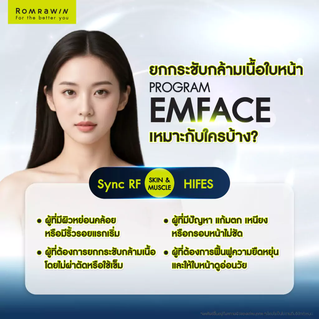 ใครที่เหมาะกับการทำยกกระชับกล้ามเนื้อใบหน้า EMFACE